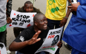 FILE PHOTO: Human rights activists protest following Albert Ojwang's death in police custody at the Central Police Station, in Nairobi