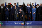 Attendees of the Brazil-Caribbean Summit gather for a family photo in Brasilia