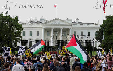 Protesters rally outside White House against Israel-Iran war, in Washington