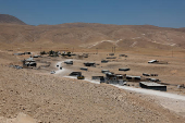 Palestinian Bedouins flee their homes, near Jericho