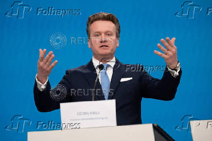 Austrian Economics Minister Wolfgang Hattmannsdorfer attends a press conference in Vienna