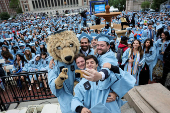 Columbia commencement ceremony, in Manhattan