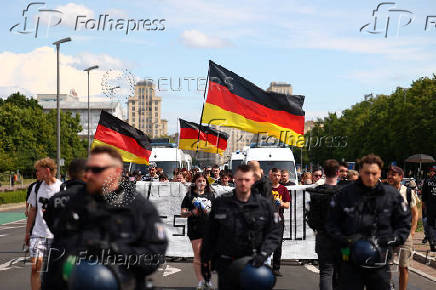 Right-wing protest at Mitte district in Berlin