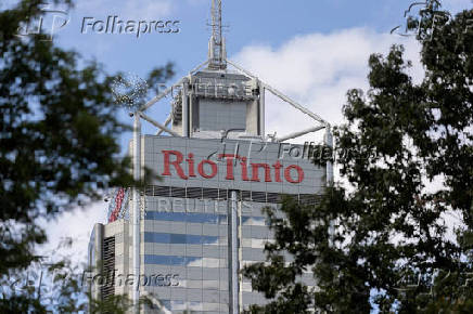 FILE PHOTO: A view shows the Rio Tinto logo in Perth, Australia