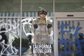 California National Guard stationed outside federal building in Los Angeles