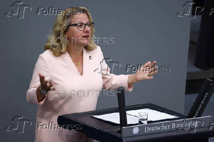 German lower house of parliament Bundestag budget session, in Berlin