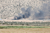 Smoke rises after a drone attack targeted oil facilities in the Zakho area of Iraq's Kurdistan region