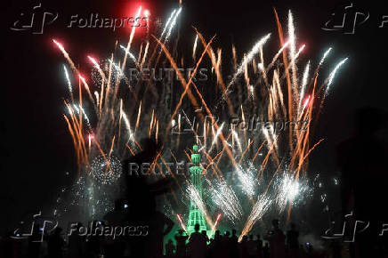 People attend Pakistan's Independence Day celebration in Lahore