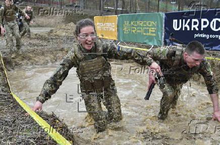 Ukrainian military-style obstacle course race 'Kordon Race' near Lviv