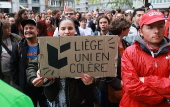 Protest against social reforms of the government in Belgium