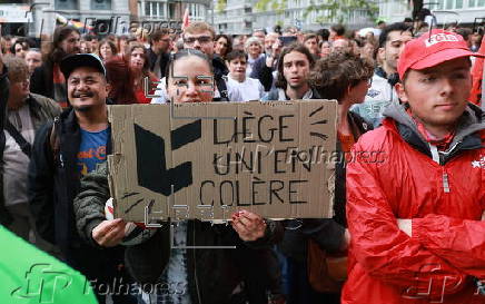 Protest against social reforms of the government in Belgium