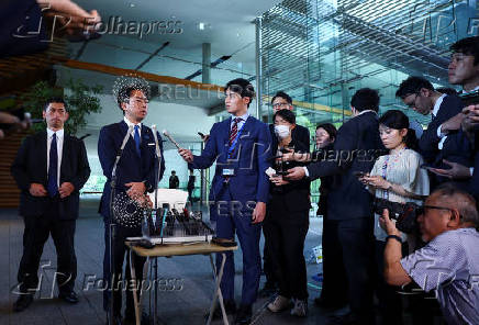 Japan's incoming Agriculture, Forestry and Fisheries Minister Shinjiro Koizumi speaks to media in Tokyo