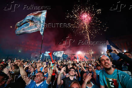 Serie A - Napoli fans gather to watch Napoli v Cagliari