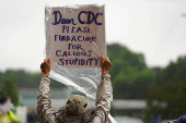 Protest at the CDC?s Roybal campus in Atlanta