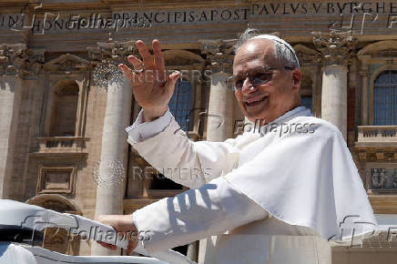 Pope Leo XIV holds the general audience in St. Peter's Square at the Vatican