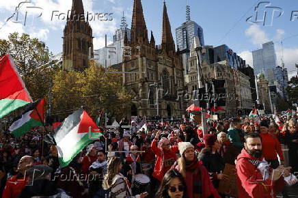 Pro-Palestine rally for Gaza in Melbourne