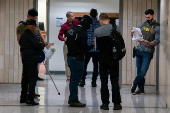 U.S. federal immigration officers operate at immigration court in New York