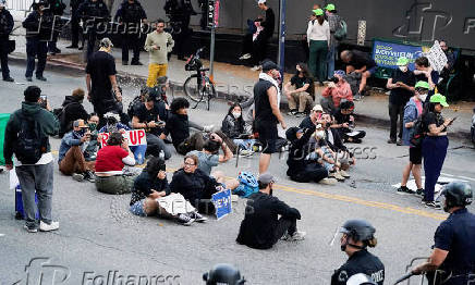 Protests against federal immigration sweeps continue in Los Angeles