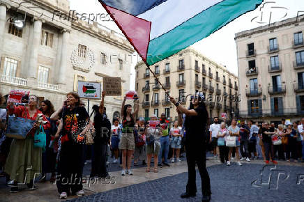Demonstration in solidarity with Palestinians, in Barcelona
