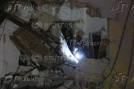 Aftermath of missile attack from Iran on Israel