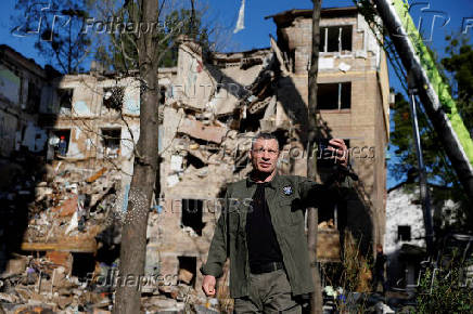 Aftermath of Russian drone and missile strikes, amid Russia's attack on Ukraine, in Kyiv