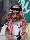 Russia's Foreign Minister Sergei Lavrov meets with Saudi Arabia's Foreign Minister Prince Faisal bin Farhan Al Saud in Moscow
