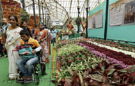 Grand flower show ahead of India's Independence Day celebrations in Bangalore