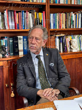 Former Orania Movement Leader Carel Boshoff looks on during an interview in Orania