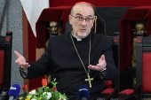 Latin Patriarch of Jerusalem Pierbattista Pizzaballa press conference in Jerusalem