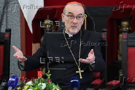 Latin Patriarch of Jerusalem Pierbattista Pizzaballa press conference in Jerusalem