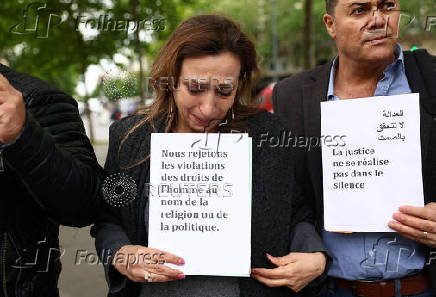 Protest against the visit of Syria's President Ahmed al-Sharaa in Paris