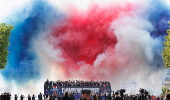PSG victory parade on Champs Elysee