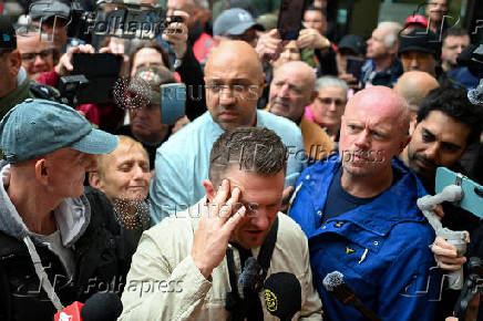 Anti-immigration activist Stephen Yaxley-Lennon at Westminster Magistrates' Court, in London