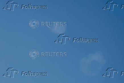 Missiles launched from Iran towards Israel are seen from Tubas