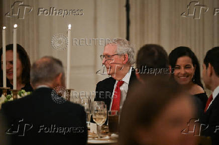 U.S. President Trump hosts a dinner with Republican Senators at the White House in Washington