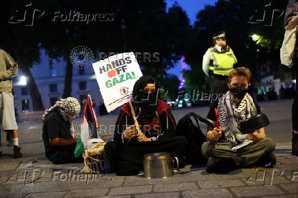 Pro-Palestinian protest outside Downing Street in London