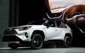 FILE PHOTO: The 2019 Toyota RAV4 is displayed at the New York Auto Show in New York