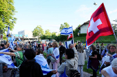 Protest on the day of the second semi-final of the 2025 Eurovision Song Contest, in Basel