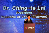 Taiwan President Lai Ching-te delivers a speech at the opening ceremony of Computex in Taipei
