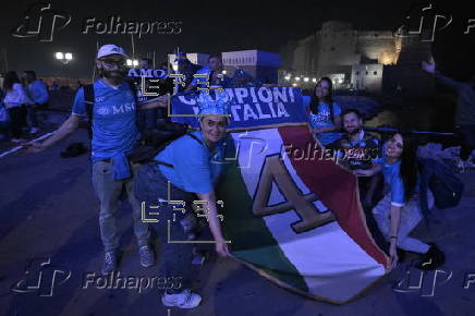 Celebrations in Naples after SSC Napoli wins Serie A