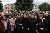 Funeral of the Tamara, Stanislav and Roman Martyniuk who were killed in a Russian missile strike in Korostyshiv