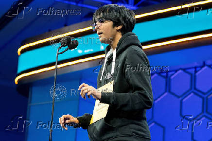 Student spellers compete in the annual Scripps National Spelling Bee