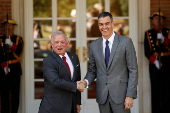Spain?s PM Sanchez and Jordan's King Abdullah meet at Moncloa Palace in Madrid