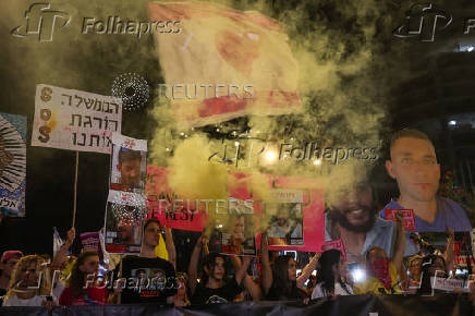 Protest in support of Israeli hostages in Gaza and against Israeli government, in Tel Aviv