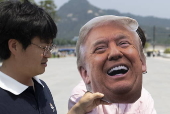 Protest in Seoul against US President Trump's policy on South Korea