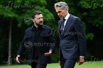 Dutch Prime Minister Dick Schoof meets with Ukrainian President Volodymyr Zelenskiy on the sidelines of a NATO Summit, in The Hague