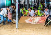 Aftermath of a flood in Congjiang county, Guizhou