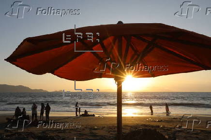 Sunset at Kampung Jawa Beach in Banda Aceh