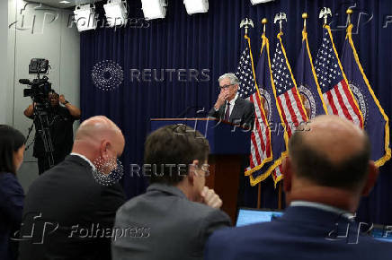 U.S. Federal Reserve Chair Jerome Powell holds a press conference, in Washington