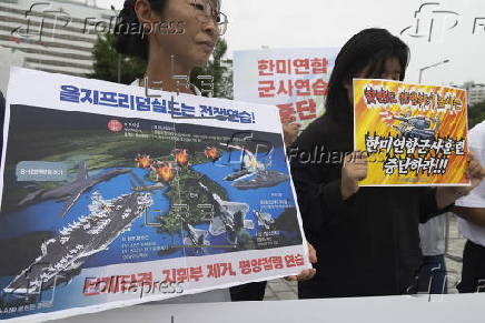 Protest against South Korea-US military drills in Seoul